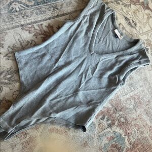 Universal Thread Ribbed V-Neck Sleeveless Bodysuit - Light Gray